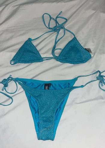 Triangl Blue Sparkly  Bikini Set