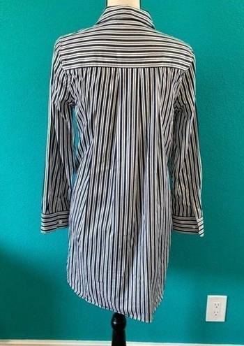 Equipment  femme blue and white striped button up shirt dress in size small