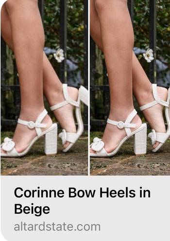 Altar'd State Beige/white Bow Heels!