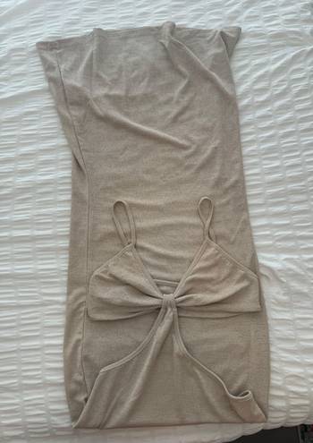 Beige Maxi Dress Tan Size M