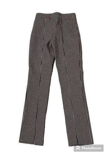 Joseph Ribkoff  Gingham Black White High Waist Slim Pants Ankle Slits 4