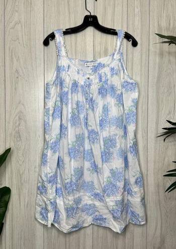 Blossom Eileen West Hydrangea  Mini Chemise Nightgown Cotton Dress size L Large