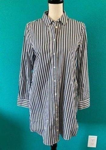 Equipment  femme blue and white striped button up shirt dress in size small