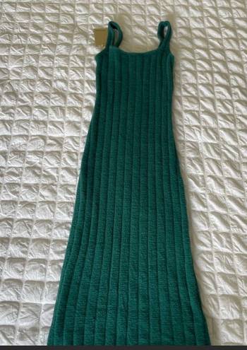 Wilfred Free Green Sweater Knit Nylon Midi Dress