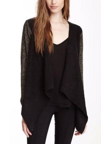 House of Harlow  1960 Celine Black & Gold Open Front Knit Cardigan S