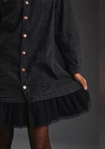 Pilcro  Tulle & Black Denim Shirt Dress