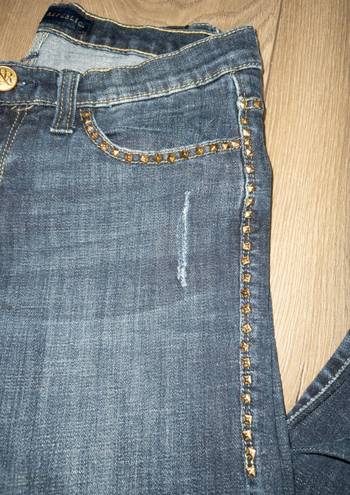 Rock & Republic Kasandra Gold Studded Bootcut Jeans Size 8
