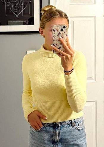 ZARA  Yellow Fuzzy Turtleneck Sweater