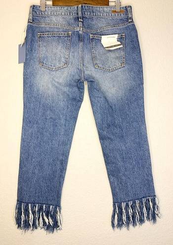 Pilcro and the Letterpress Anthropologie  Hyphen Boy Fit Fringe Crop Jeans 28