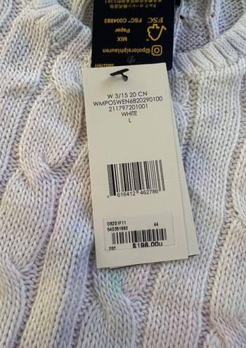 Polo NWT  Ralph Lauren Pima Cotton Sweater White Tye Dyed