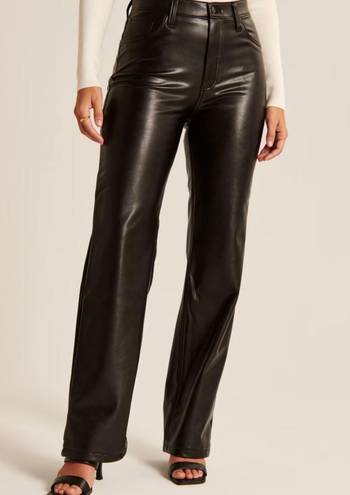 Abercrombie & Fitch Abercrombie Straight Leg Leather Pants 