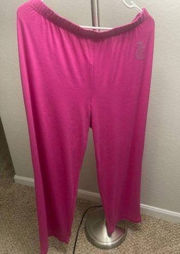 Juicy Couture NWT  Logo Magenta Sleepwear Set 2 piece Pants Shirt Size L