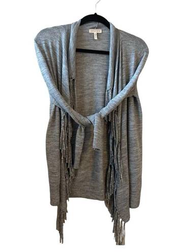 Rebecca Taylor Stylish Women's Light Gray
Fringed Cardigan size xs