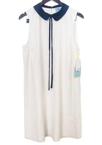 CeCe  Sweetheart Ivory Peter Pan Collar Sleeveless Shift Dress Size 12 NWT