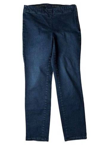 Talbots  Heritage Ankle Skinny Jeans Womens Blue Denim Side Zip Dark Wash Size 8