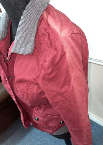 Free People Burgundy Bomber Jacket Size 6