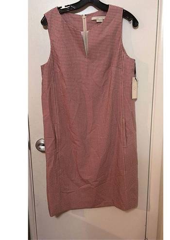 W By Worth  PINK CHECKERED SHIFT DRESS WOMENS SIZE 8 NEW WITH TAGS