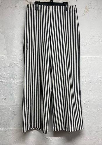 Karen Kane  wide leg cropped pants striped Small elastic waist pull on