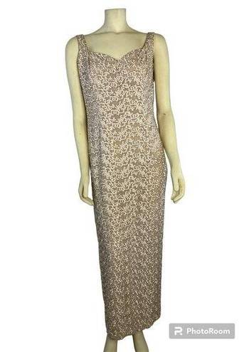 Oleg Cassini BlackTie  embroidered beaded long dress size 12