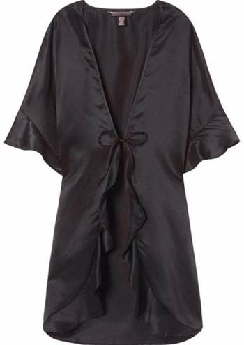 Victoria's Secret black satin butterfly sleeve kimono