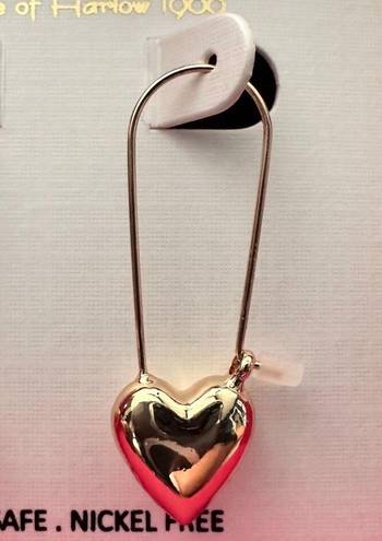 House of Harlow COPY -  1960 Gold Tone Heart Safety Pin Earrings - Lightweight #…