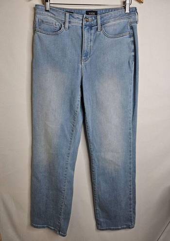 NYDJ  Relaxed Straight Jeans Size 8 Mid Rise North Star Light Wash Blue Lift Tuck