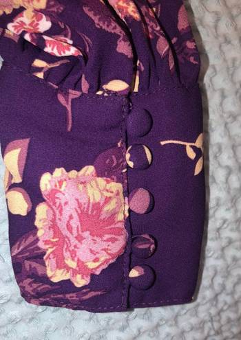 Jun & Ivy Purple Floral Blouse