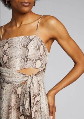 Zimmermann 💕💕 Bellitude Cutout Snake-Print Linen Midi Dress US 6 NWT