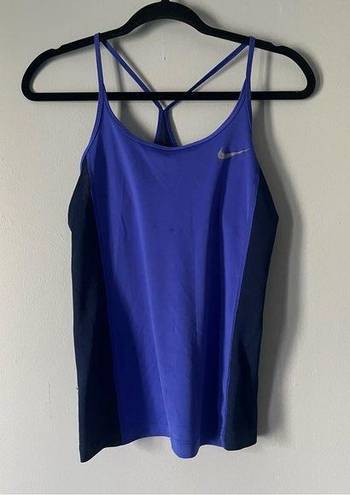 Nike  women Dry Fit blue Tank racerback mesh back Size XS