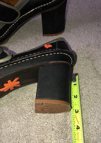 Krass&co Art The Art  Leather Mary Jane Heels Black + Grey Size 41 US 10