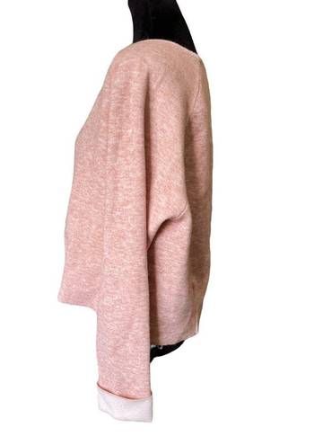 Tahari  Blush Heather White Open Front Fitted Thick Knit Blazer Sweater Cardigan