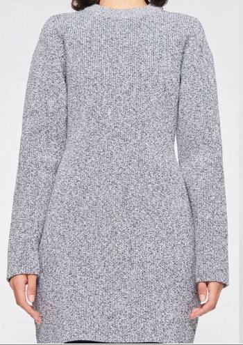 Tibi  • Tech Poly Sculpted Sweater Mini Dress grey knit chunky heathered black