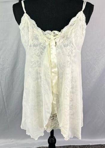 Victoria's Secret Y2K  babydoll lace lingerie with thong white lace size Large