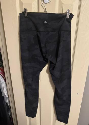 Lululemon Black Camo Wunder Under Leggings 28” *Lux