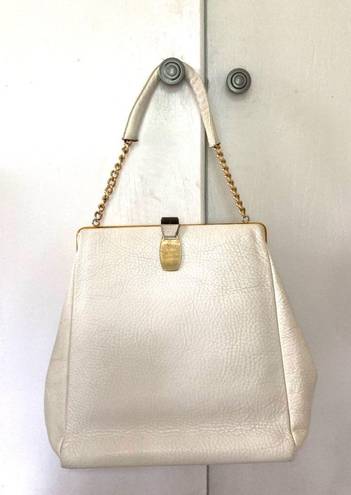 Justin Vintage White Leather Handbag