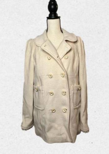 Juicy Couture Wool Blend Double Breasted Pea
Coat Jacket in Cream Size Large