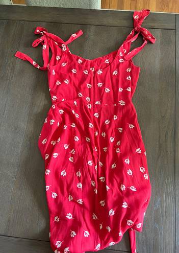 Reformation Floral Red Dress