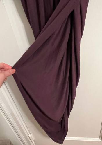 Young Fabulous and Broke  GENESIS Long Sleeve Side Slit Maxi DRESS in Jam Purple S