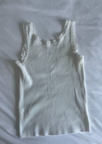 Brandy Melville White Lace Tank