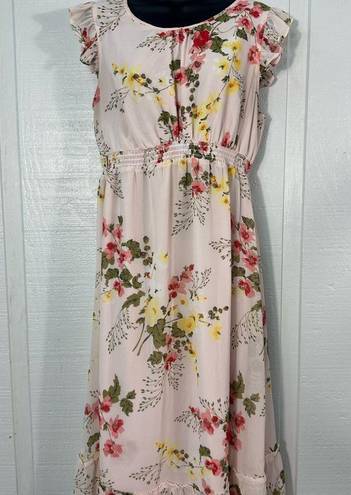 Isabel Maternity  Pink Floral Maxi Dress Size Medium EUC