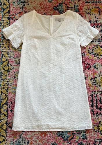 Loft White Eyelet Mini Dress