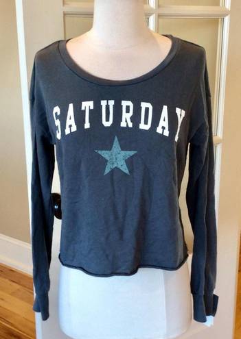 Grayson Threads Long Sleeve Crop Top Oversized XS Fits S M Shirt