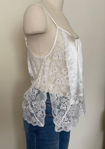 In Bloom White Silly Tank With Lace Side Panels 