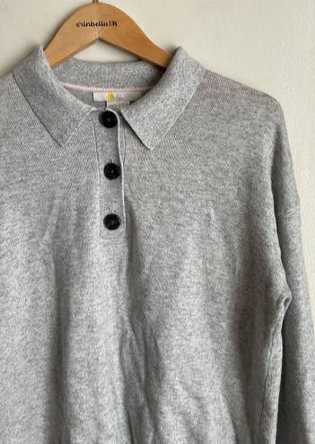 Boden USA BODEN Winchilsea Collared Jumper Sweater Grey Melange