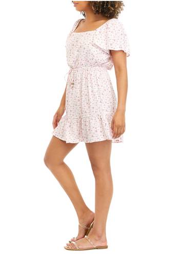 Bebop Pink Cream Floral Dress Romantic Flirty Summer Large