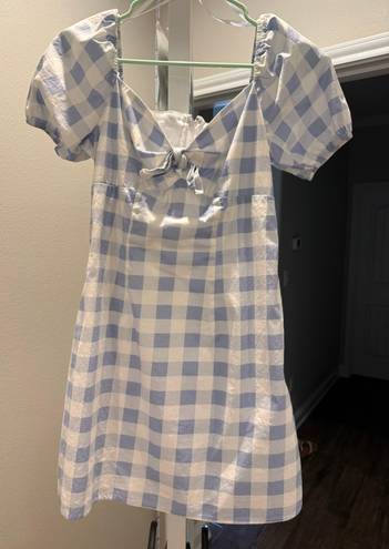 Boutique blue and white plaid dress Size M