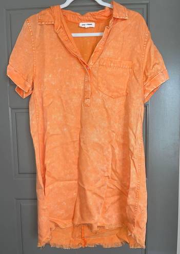 The Moon Day +  Distressed Orange T-Shirt Dress