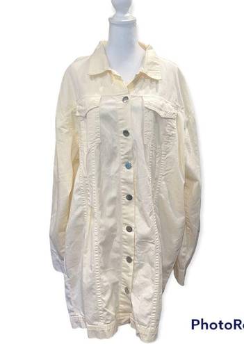 Pretty Little Thing  Oversized Button Down Shirt Dress Size 2X CREAM color