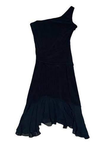 Laundry by Shelli Segal black one shoulder dress