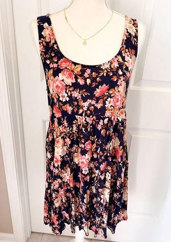 American Eagle  OUTFITTERS FLORAL PRINT NAVY SUNDRESS